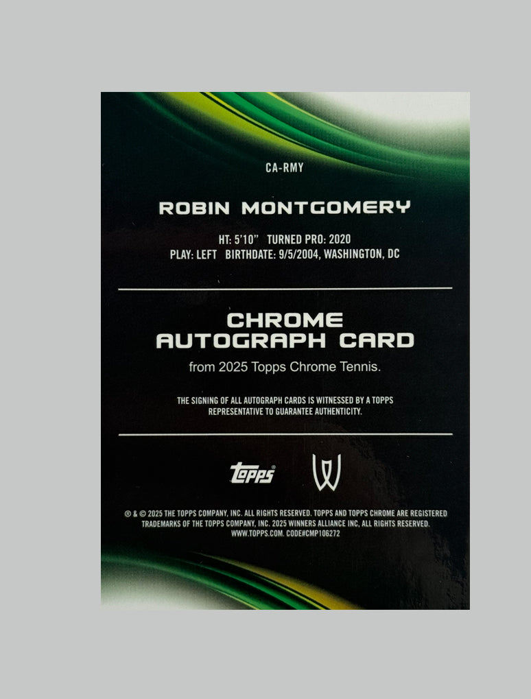 Topps Chrome Tennis 2025 Robin Montgomery Geometric Refractor Auto
