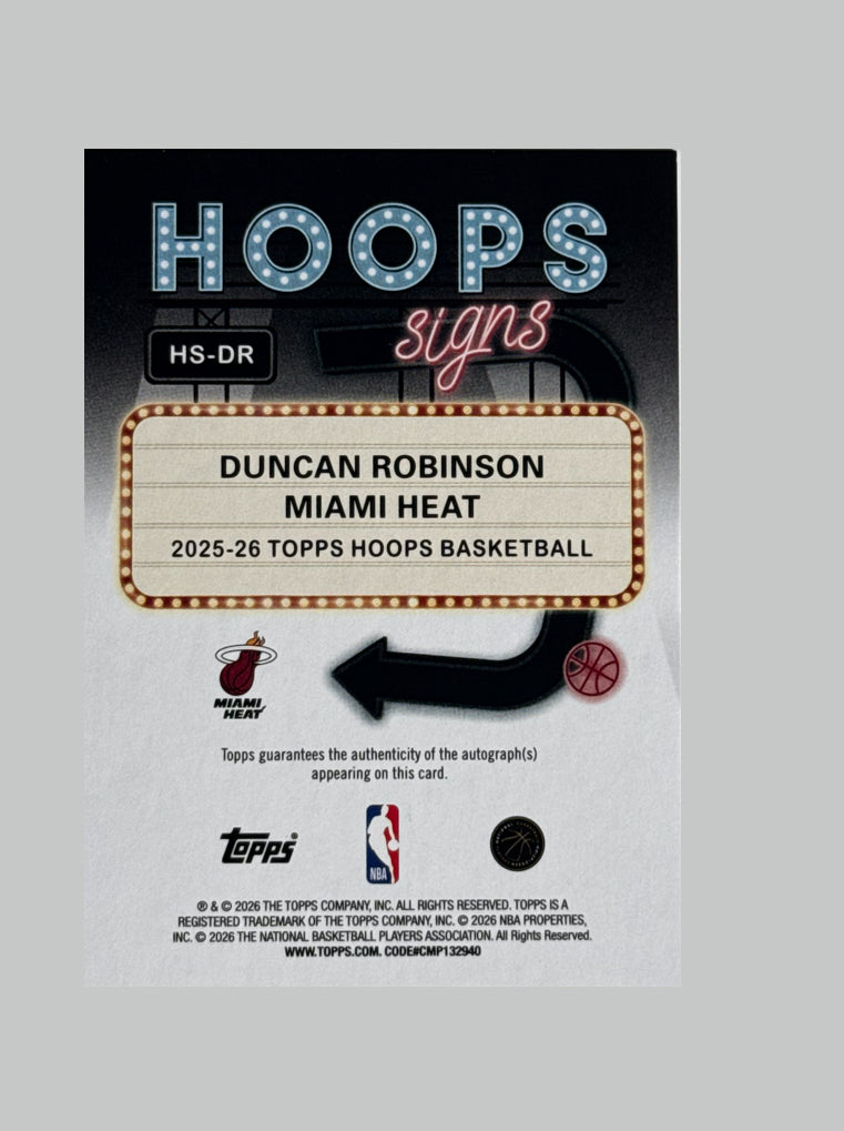 Topps NBA Hoops 2025-26 Duncan Robinson Auto