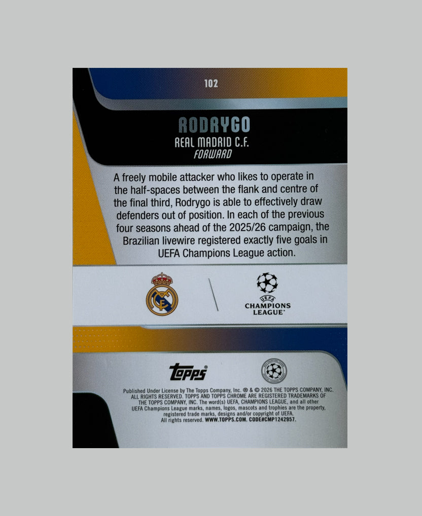 Topps Chrome UCC 2025-26 Rodrygo 9/9