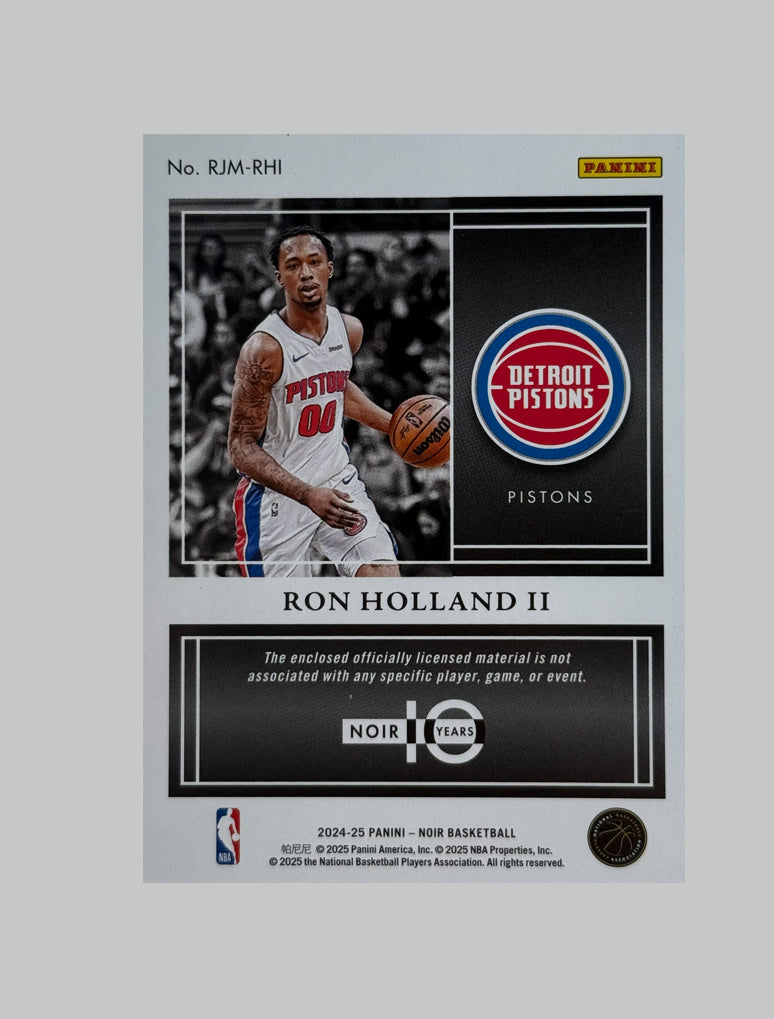 Panini Noir 2024-25 Ron Holland II (RC) 06/99 Relic