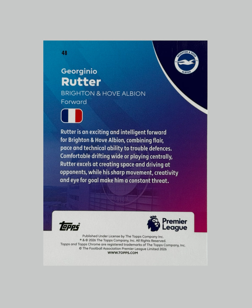 Topps Chrome Premier League 2026 Georginio Rutter 168/199