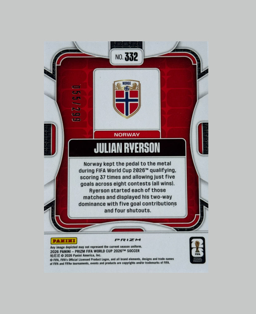Panini Prizm World Cup 2026 Julian Ryerson 055/299
