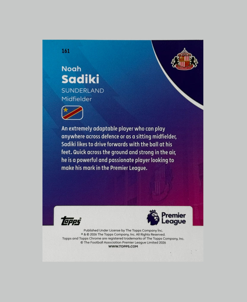 Topps Chrome Premier League 2026 Noah Sadiki (RC) 183/199