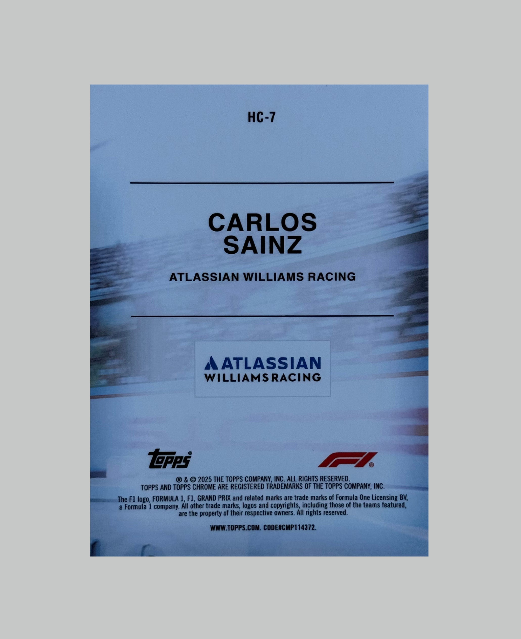 Topps Chrome F1 2025 Carlos Sainz Helmet