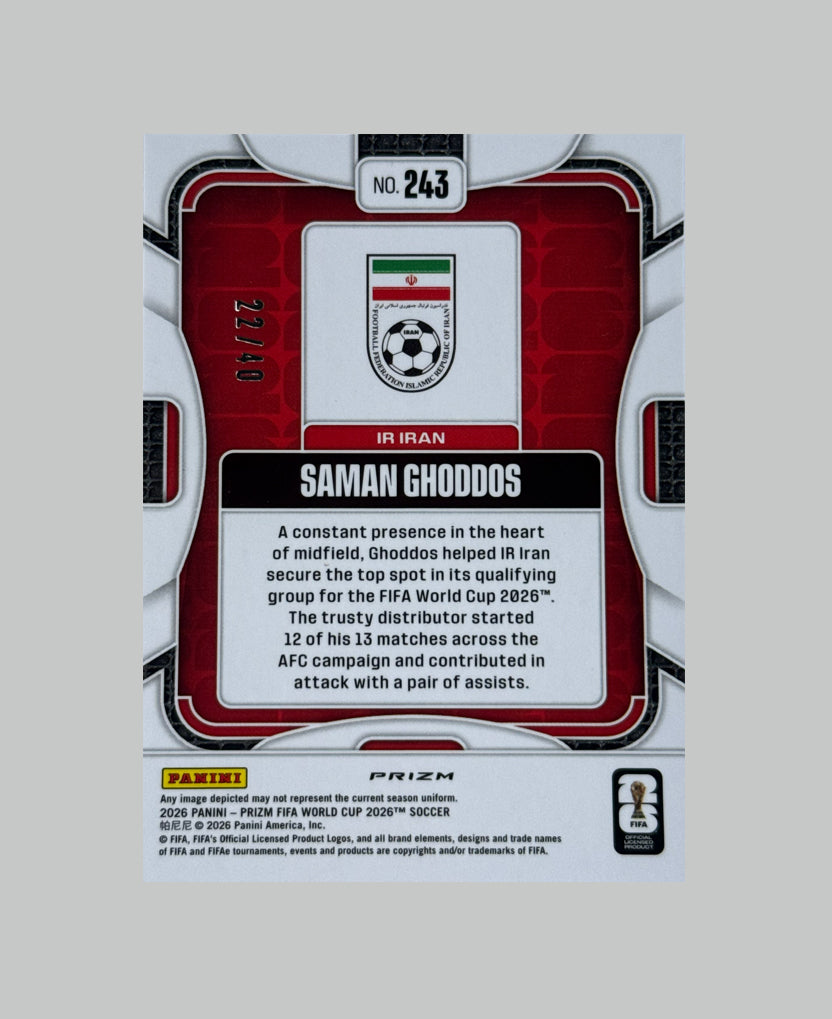 Panini Prizm World Cup 2026 Saman Ghoddos 22/40