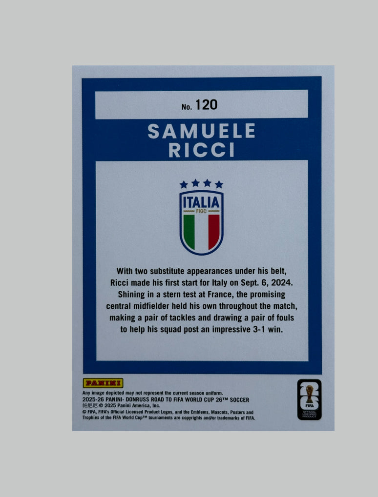 Panini Donruss Road to World Cup 2025-26 Samuele Ricci 103/199