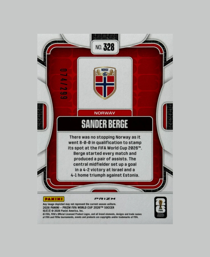 Panini Prizm World Cup 2026 Sander Berge 074/299