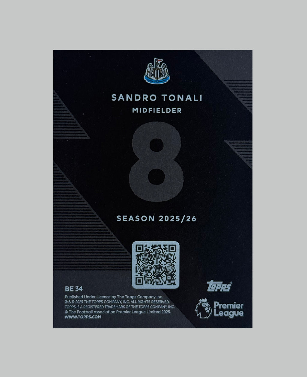 Topps Premier League 2025/26 Sandro Tonali Black Edge