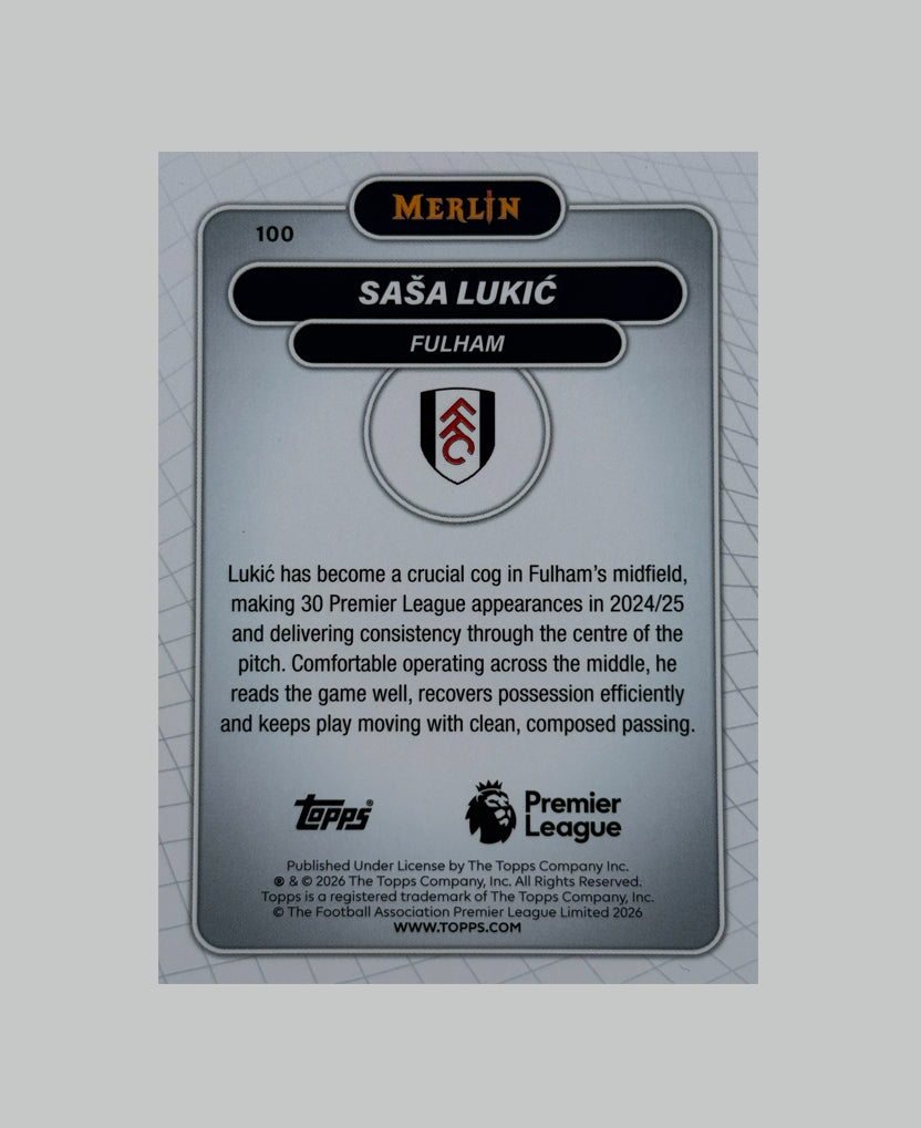 Topps Merlin Premier League 2025-26 Sasa Lukic 192/199