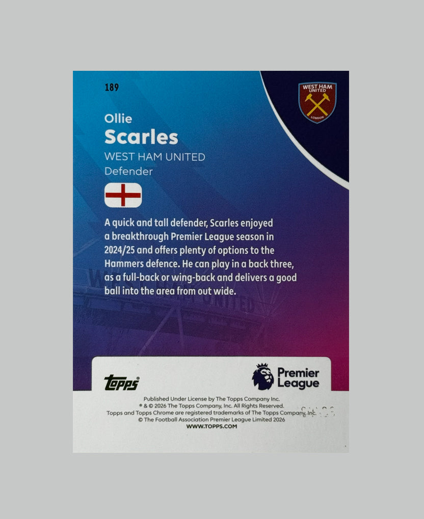Topps Chrome Premier League 2026 Ollie Scarles 21/92