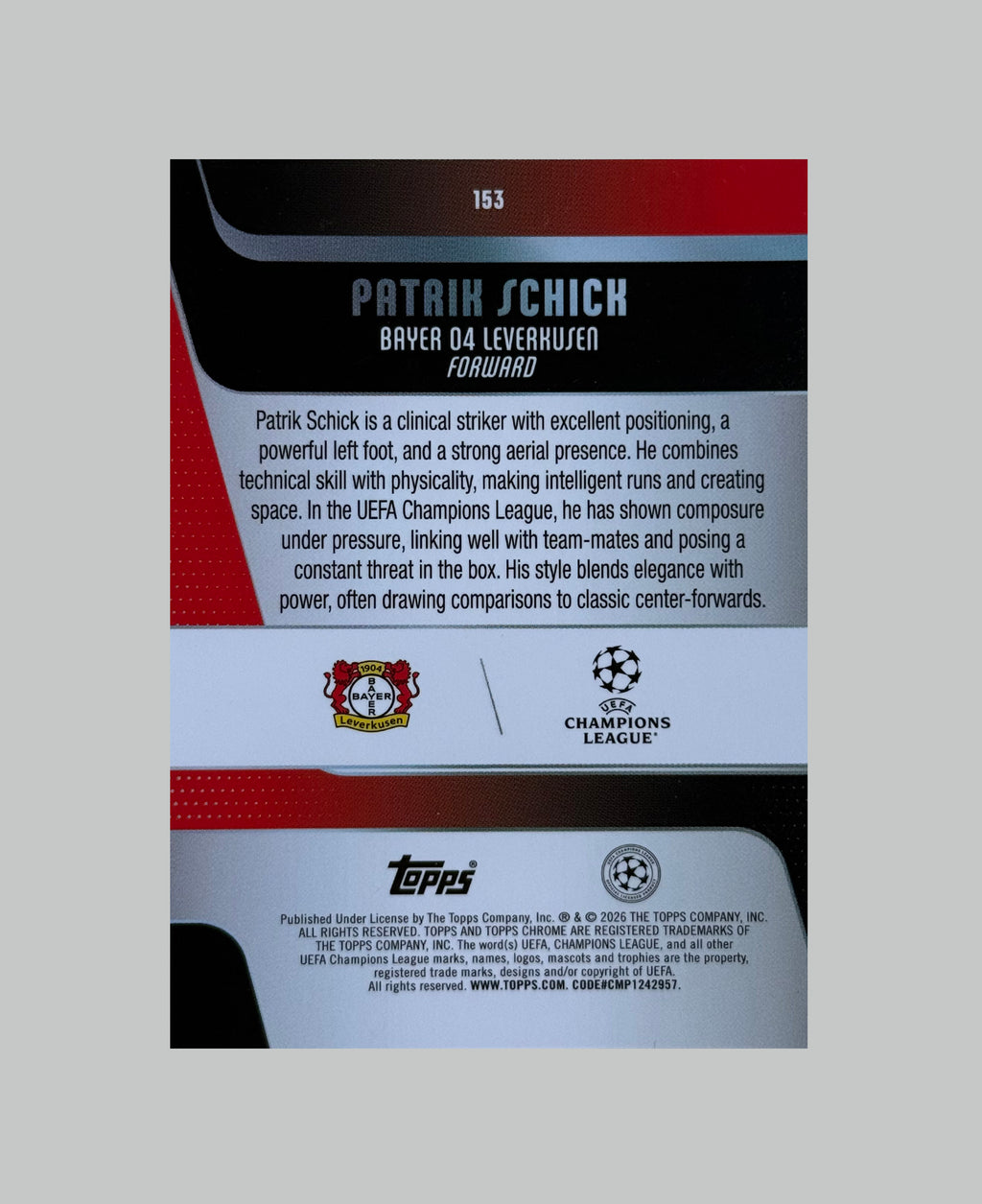 Topps Chrome UCC 2025-26 Patrik Schick