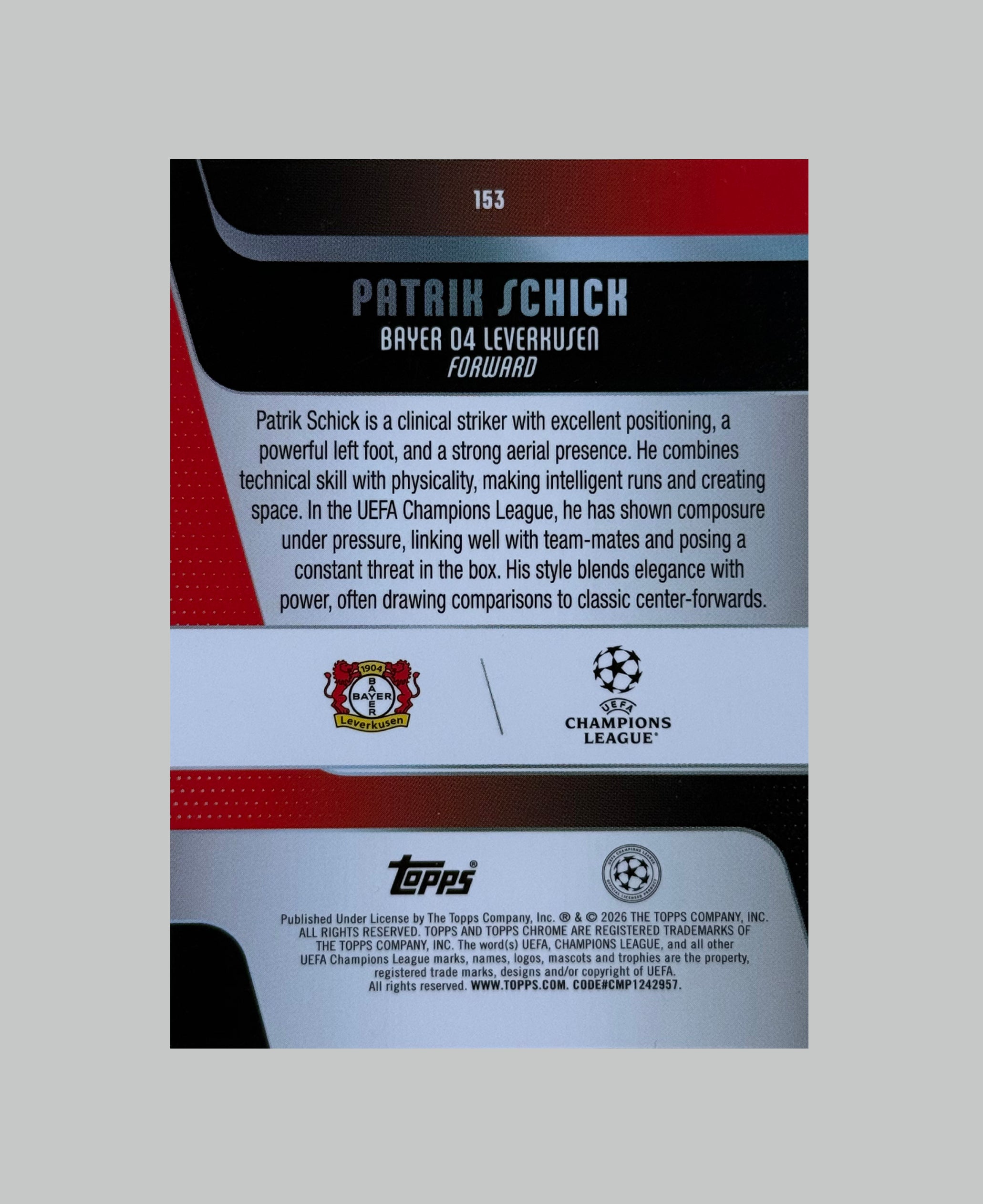 Topps Chrome UCC 2025-26 Patrik Schick
