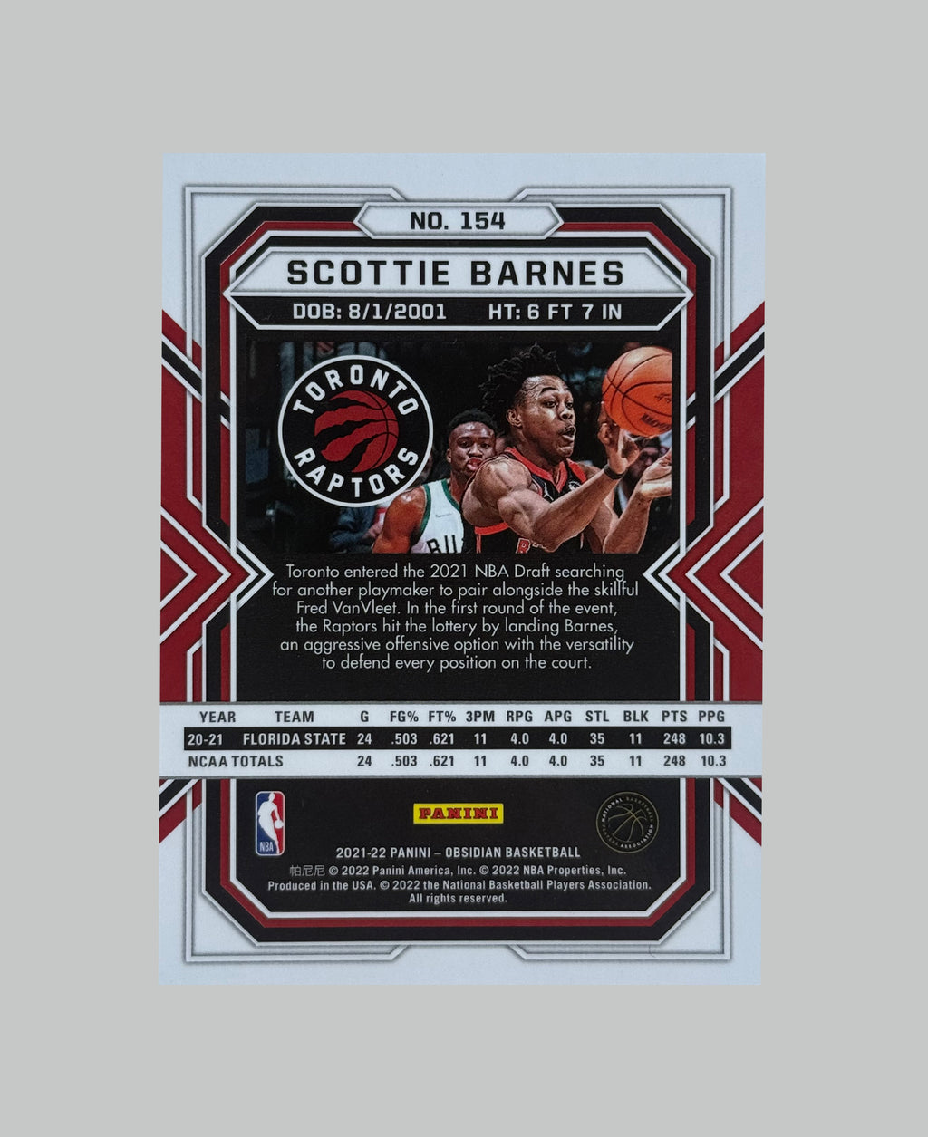 Panini Obsidian 2021-22 Scottie Barnes