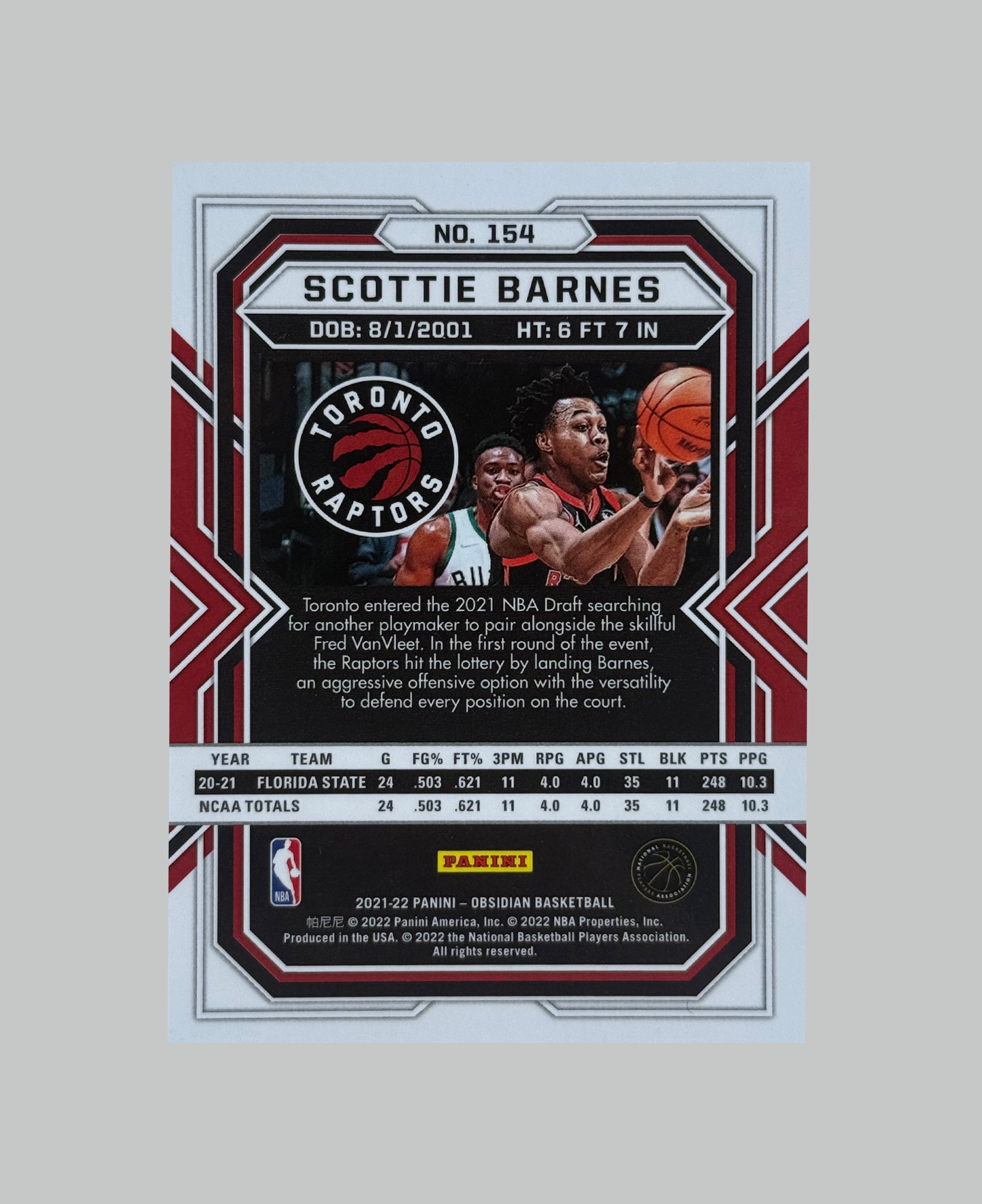Panini Obsidian 2021-22 Scottie Barnes
