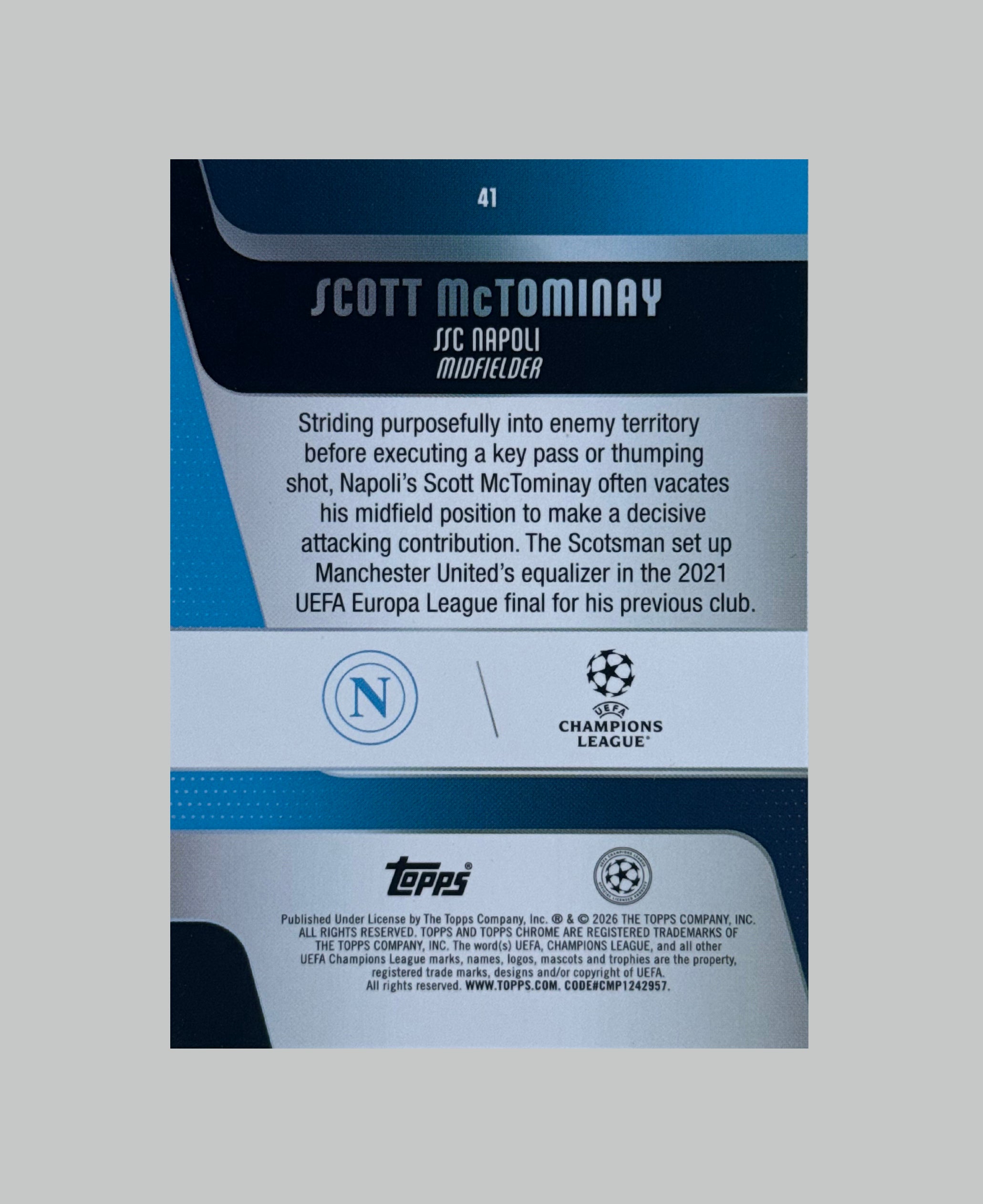 Topps Chrome UCC 2025-26 Scott McTominay 214/250