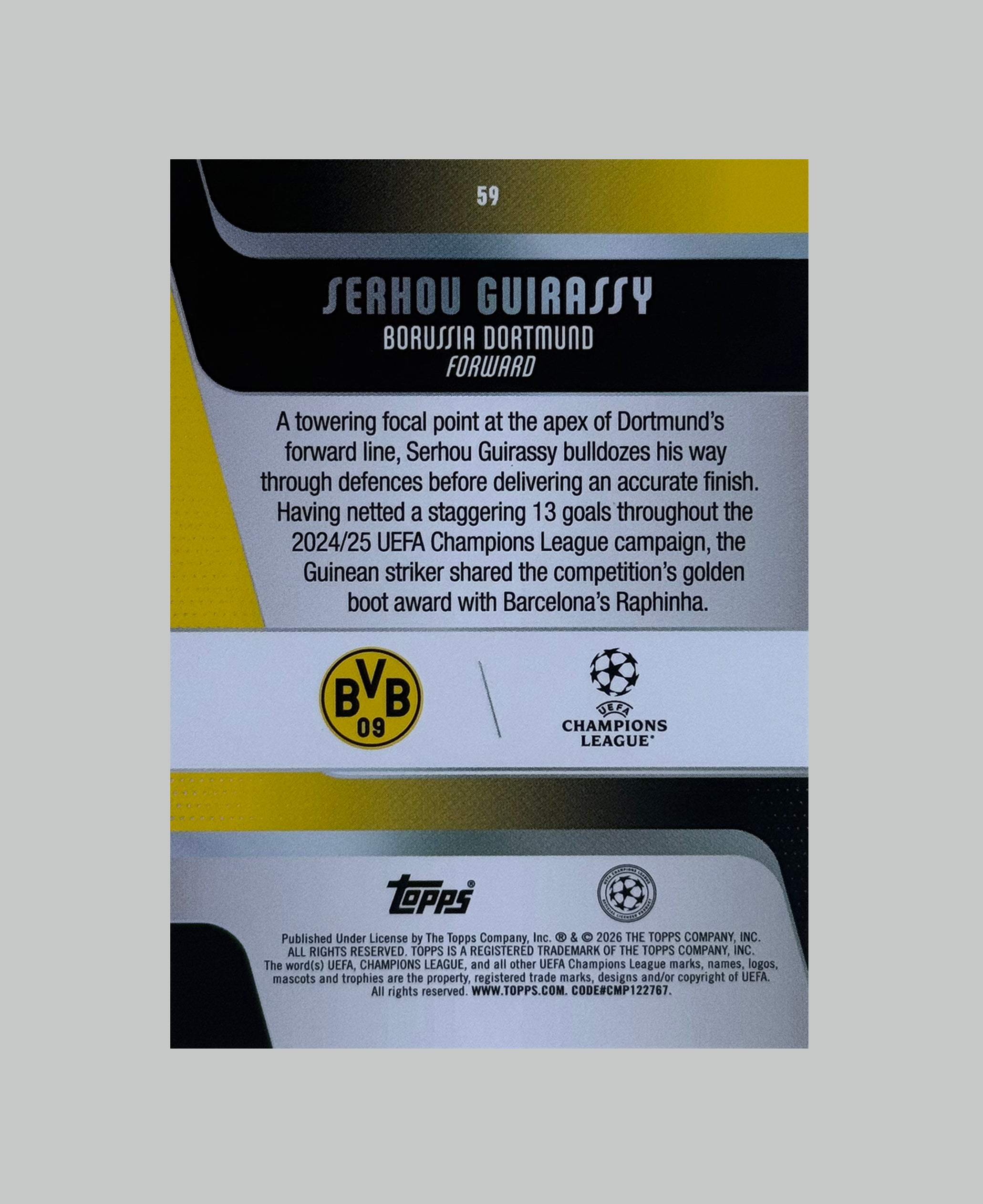 Topps UCC 2025-26 Serhou Guirassy 216/250