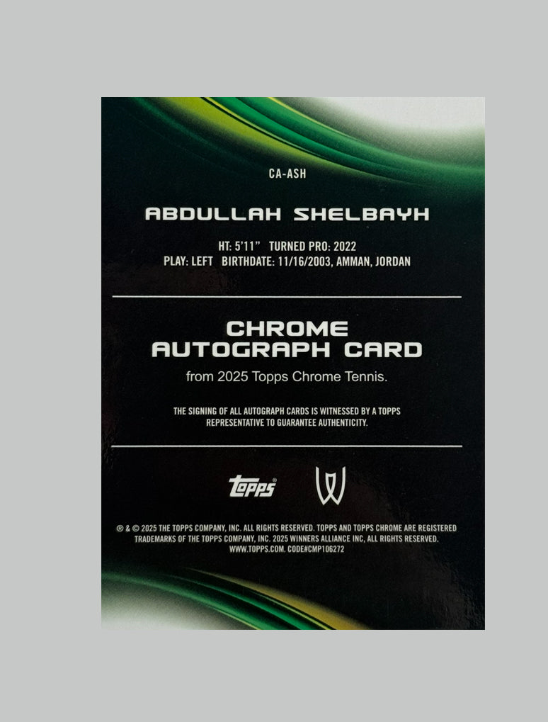 Topps Chrome Tennis 2025 Abdullah Shelbayh Auto