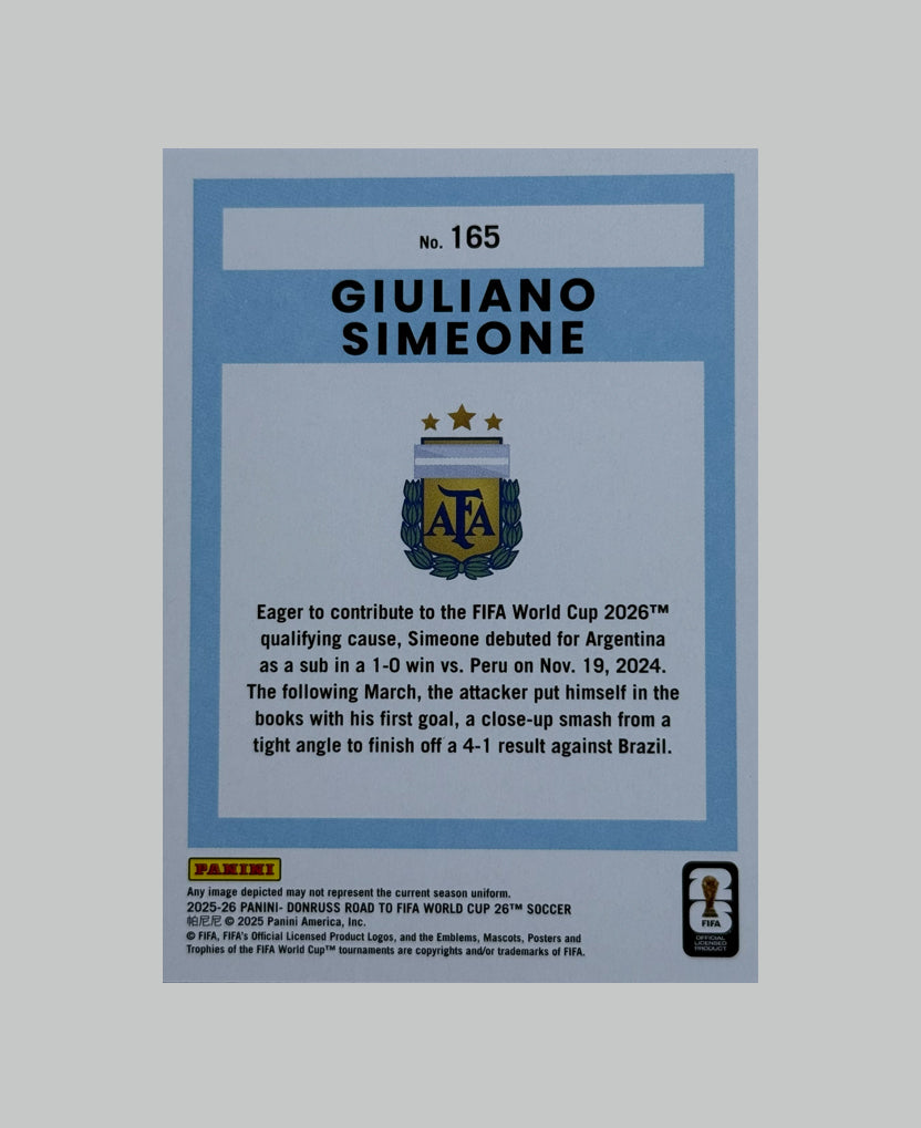 Panini Donruss Road to World Cup 2025-26 Giuliano Simeone 58/99