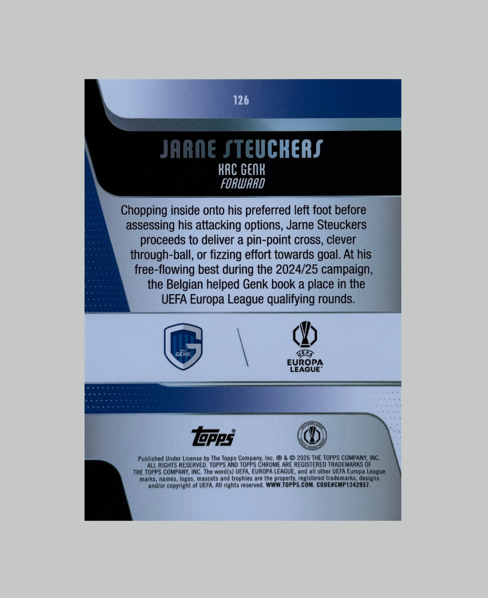 Topps Chrome UCC 2025-26 Jarne Steuckers (RC)