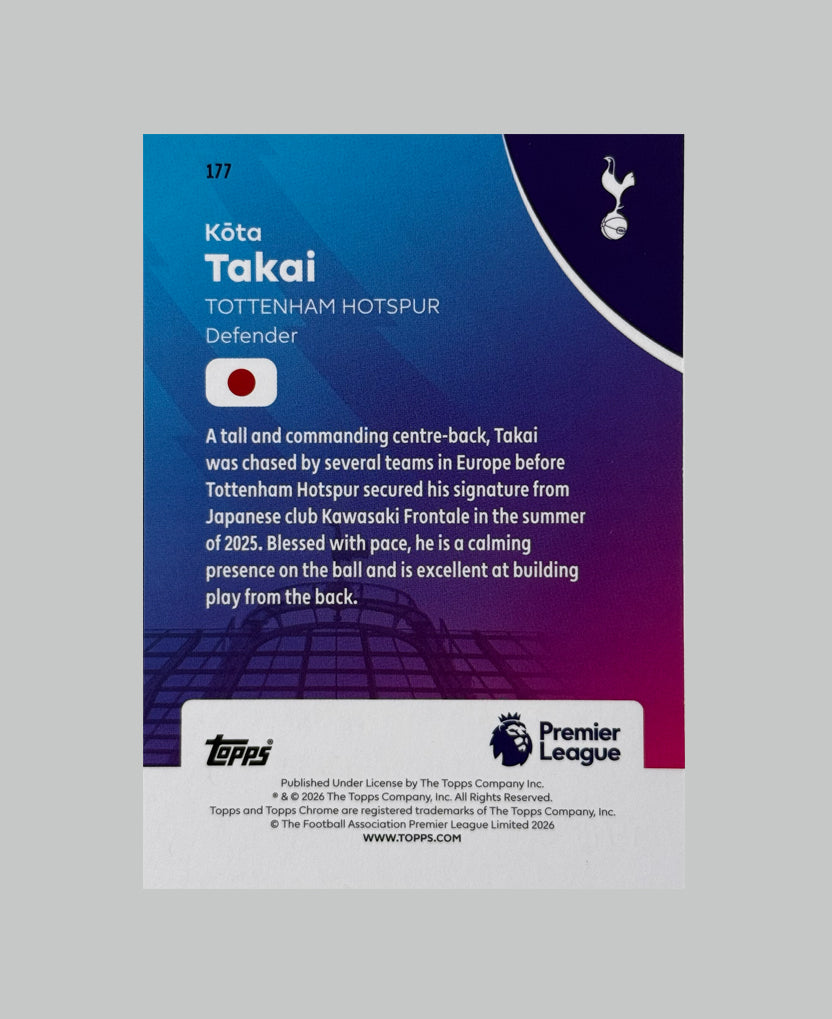 Topps Chrome Premier League 2026 Kota Takai (RC) 11/75