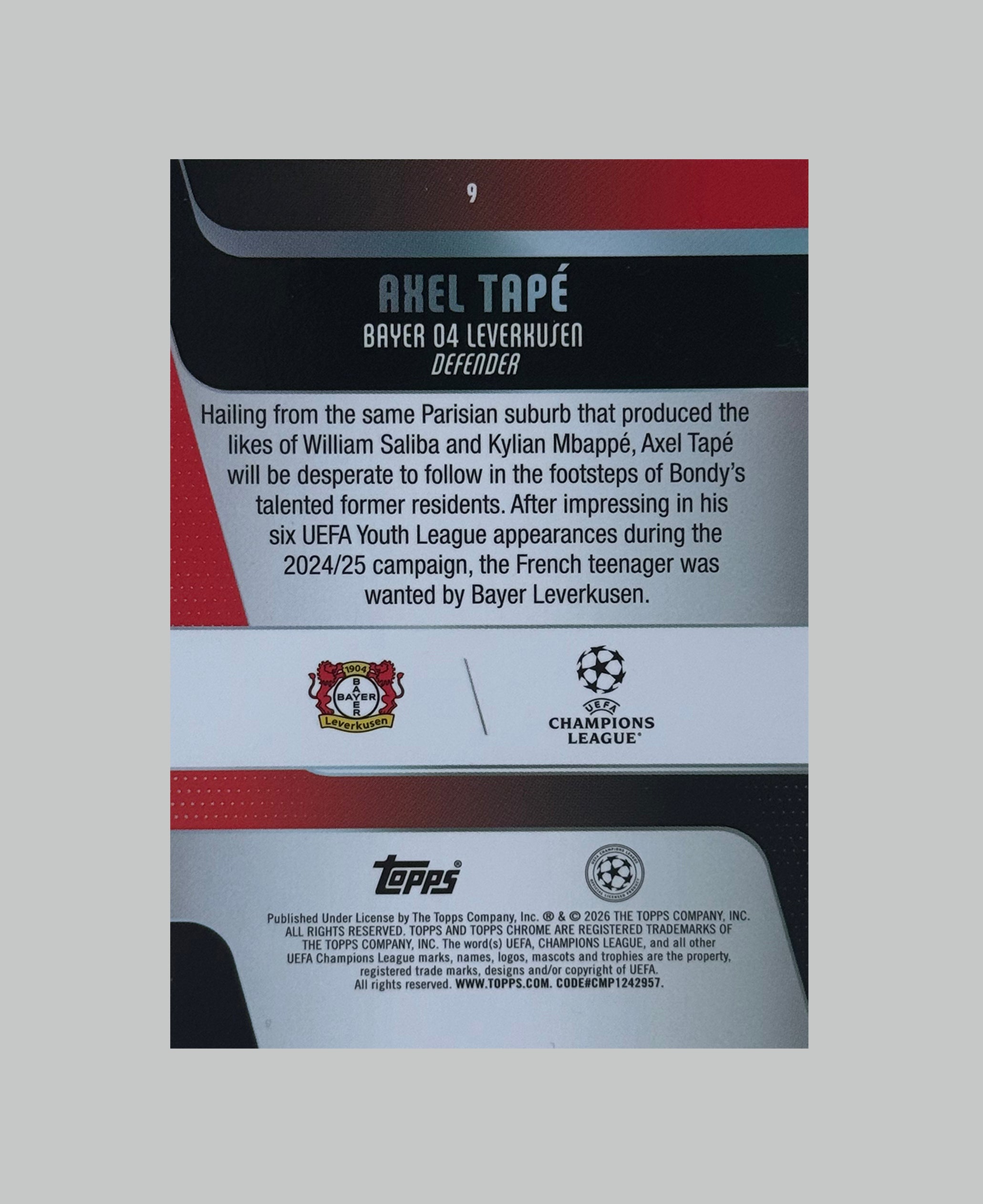 Topps Chrome UCC 2025-26 Axel Tape (RC)
