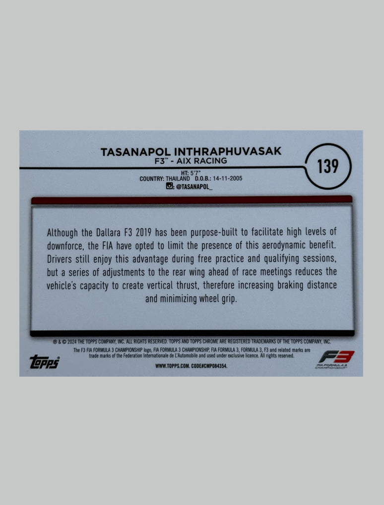 Topps Chrome F1 2024 Tasanapol Inthraphuvasak 196/199