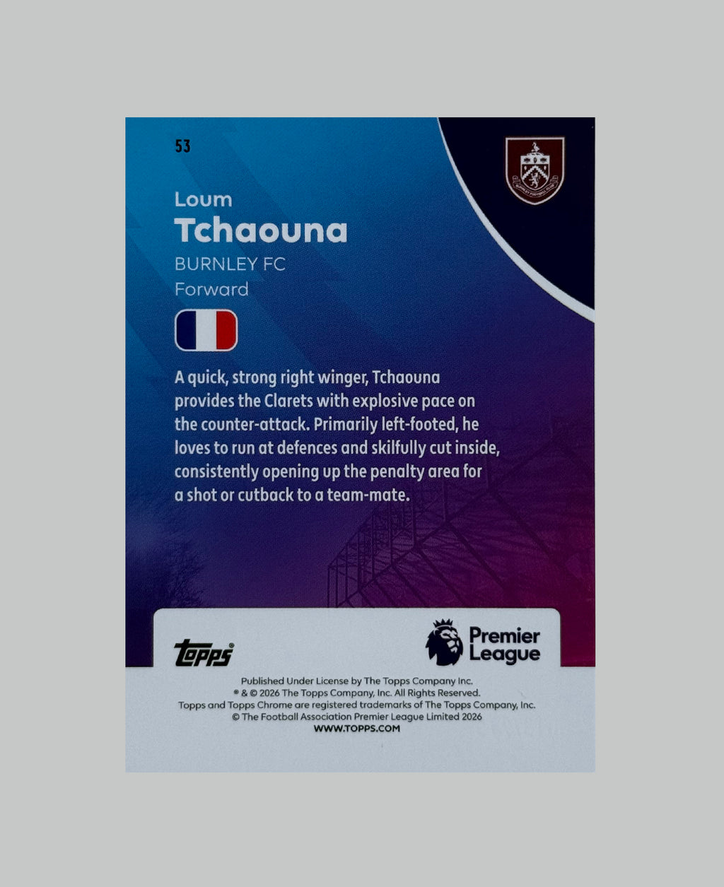 Topps Chrome Premier League 2026 Loum Tchaouna 205/275