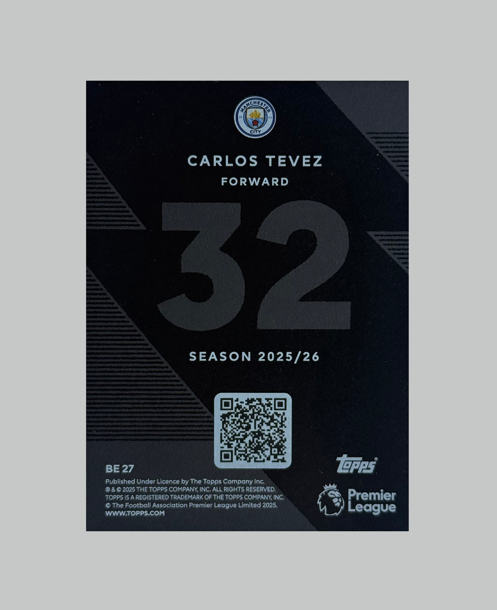 Topps Premier League 2025/26 Carlos Tevez Black Edge