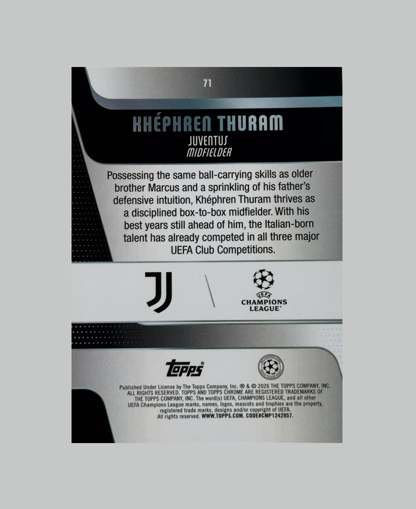 Topps Chrome UCC 2025-26 Khephren Thuram 038/250
