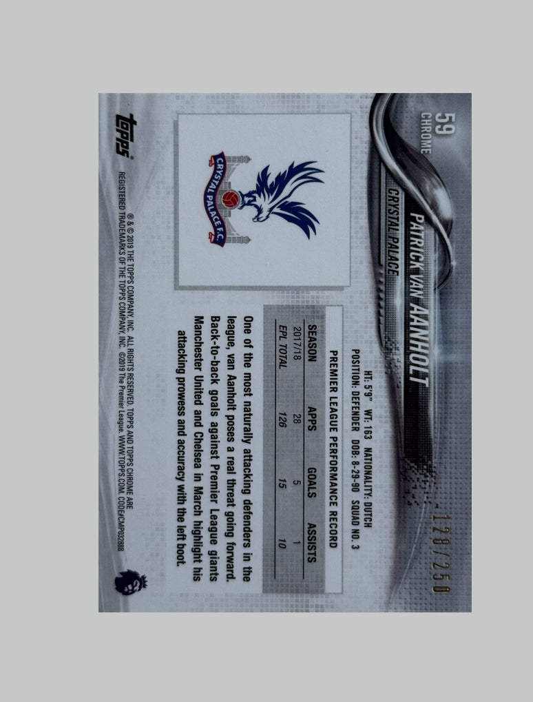Topps Chrome Premier League 2018-19 Patrick Van Aanholt 128/250