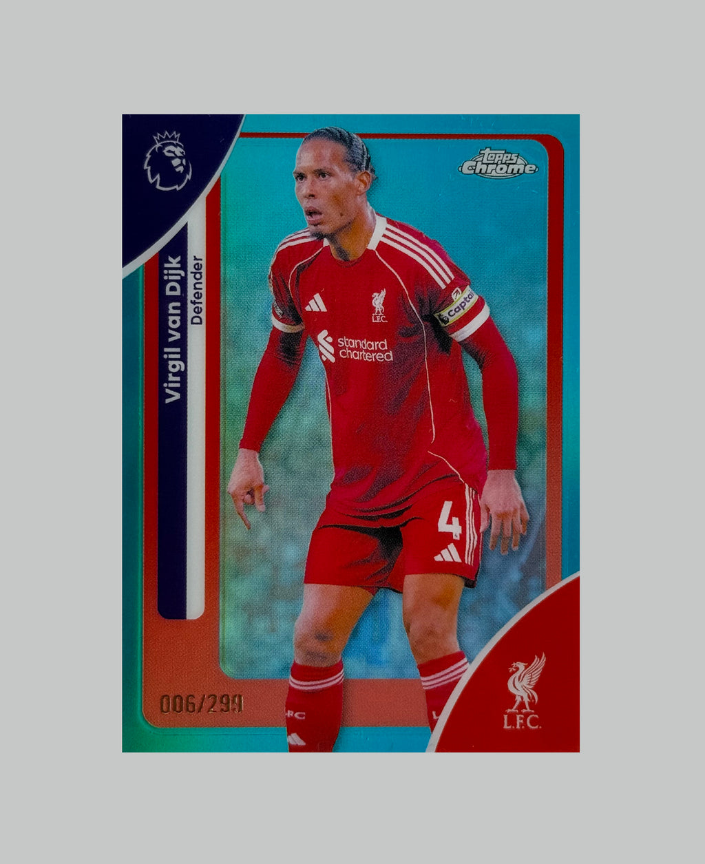 Topps Chrome Premier League 2026 Virgil van Dijk 006/299