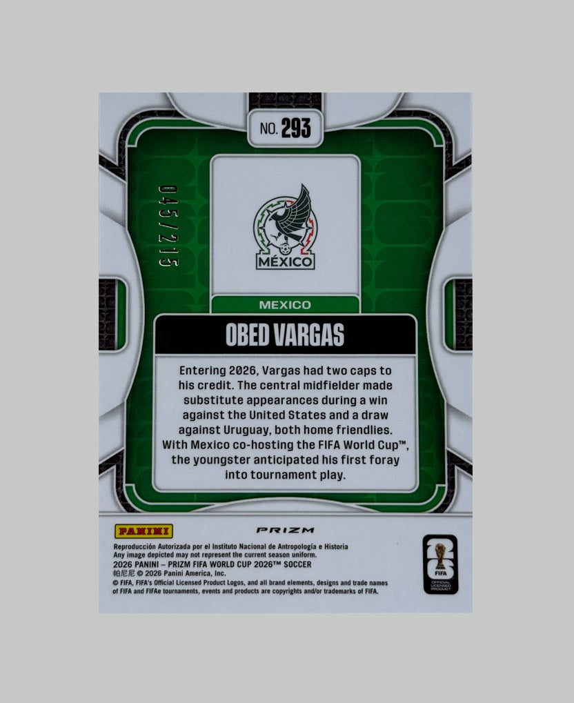 Panini Prizm World Cup 2026 Obed Vargas 045/215
