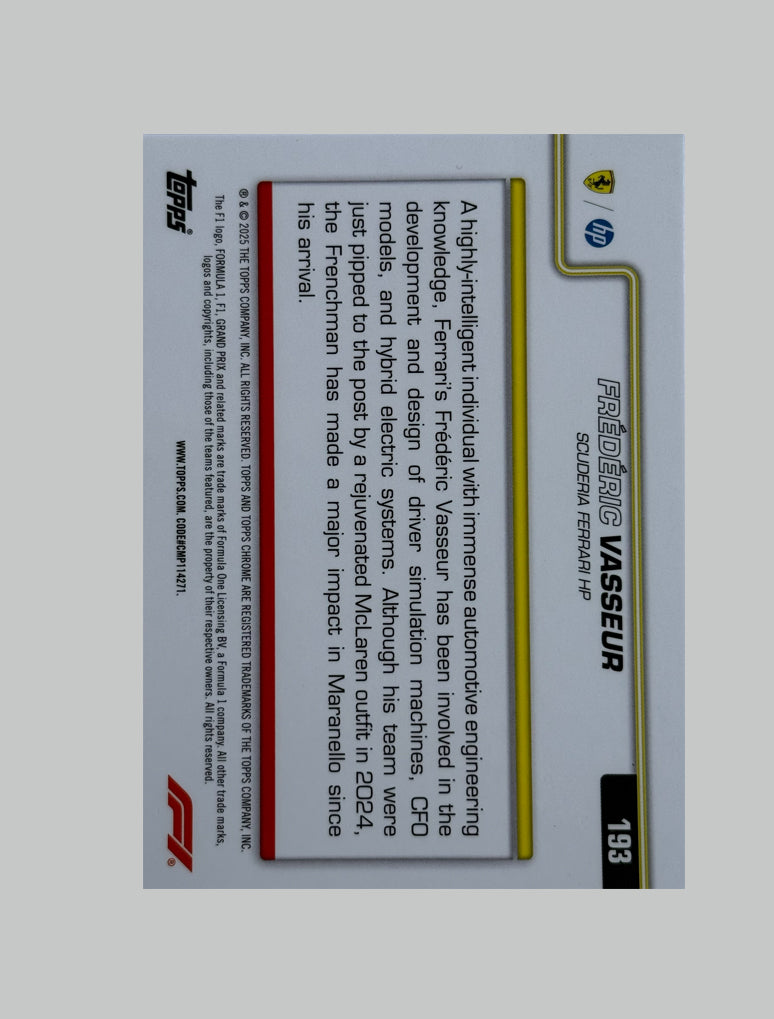 Topps Chrome F1 2025 Frederic Vasseur 101/299