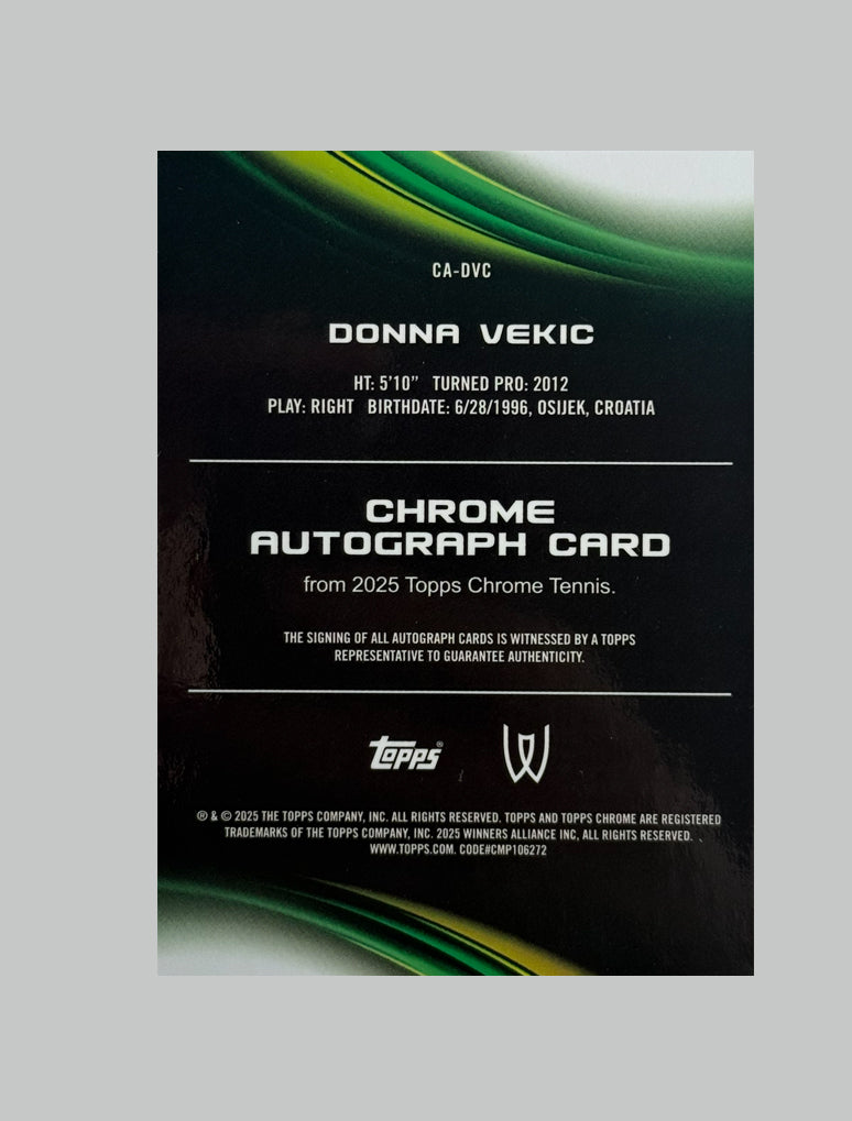 Topps Chrome Tennis 2025 Donna Vekic Auto