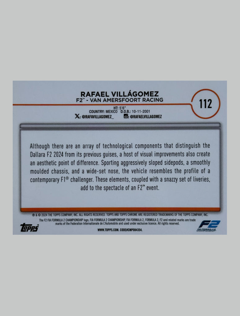 Topps Chrome F1 2024 Rafael Villagomez 016/225
