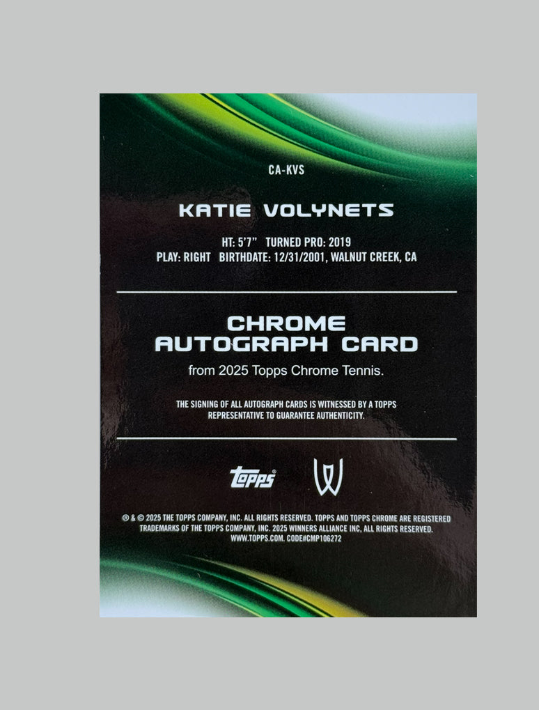 Topps Chrome Tennis 2025 Katie Volynets Geometric Refractor Auto