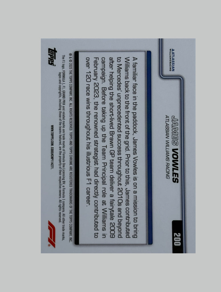 Topps Chrome F1 2025 James Vowles 1110/299