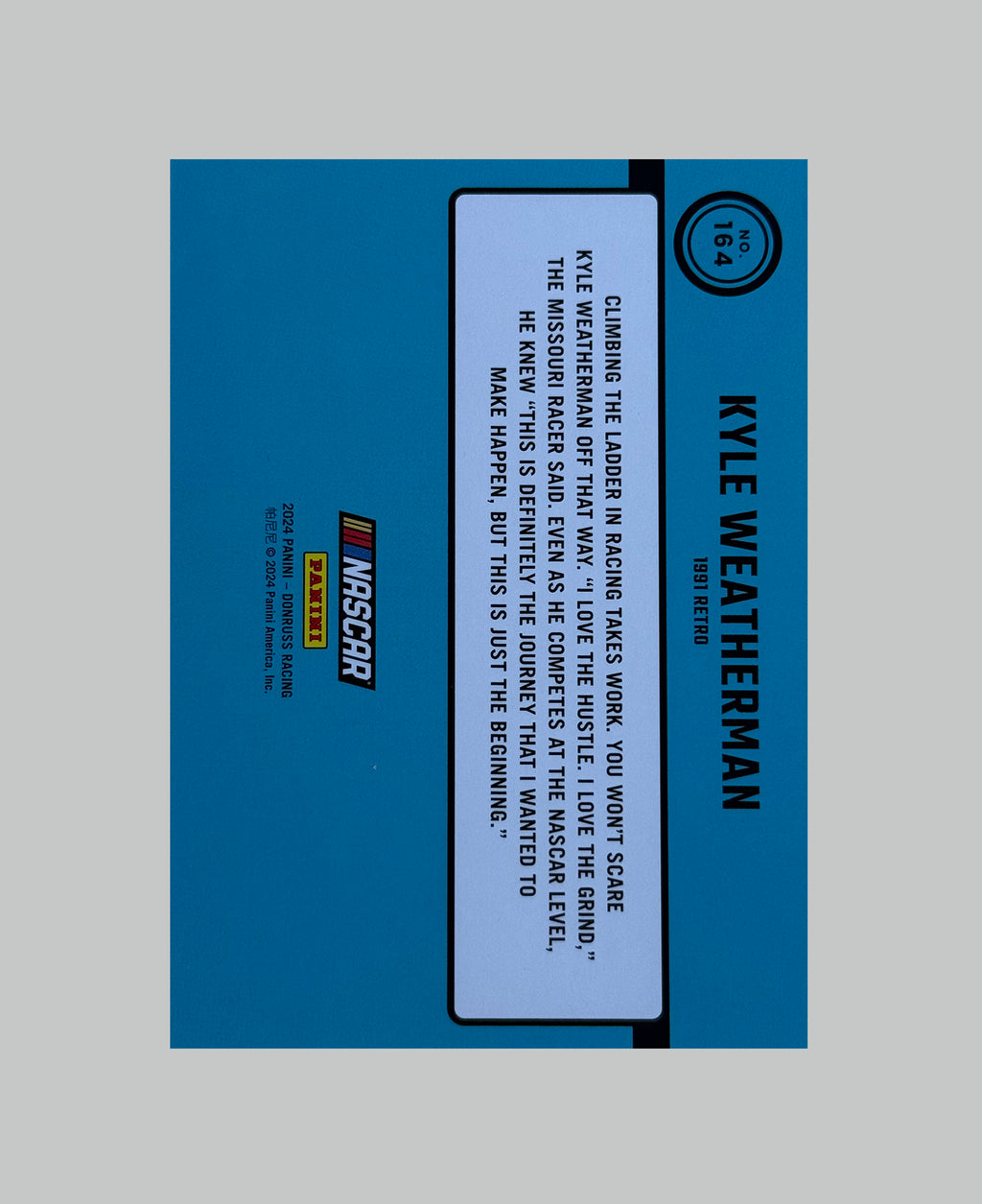 Panini Donruss NASCAR Kyle Weatherman 164/199