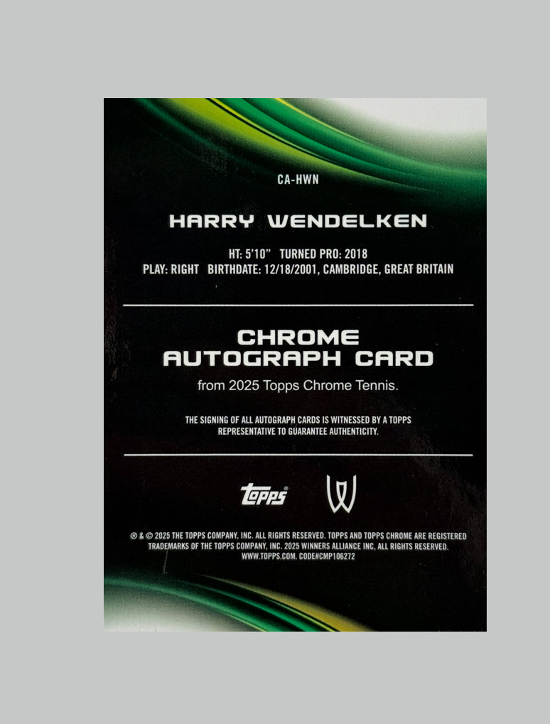 Topps Chrome Tennis 2025 Harry Wendelken 42/50 Auto