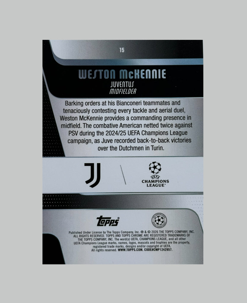 Topps Chrome UCC 2025-26 Weston McKennie 289/299