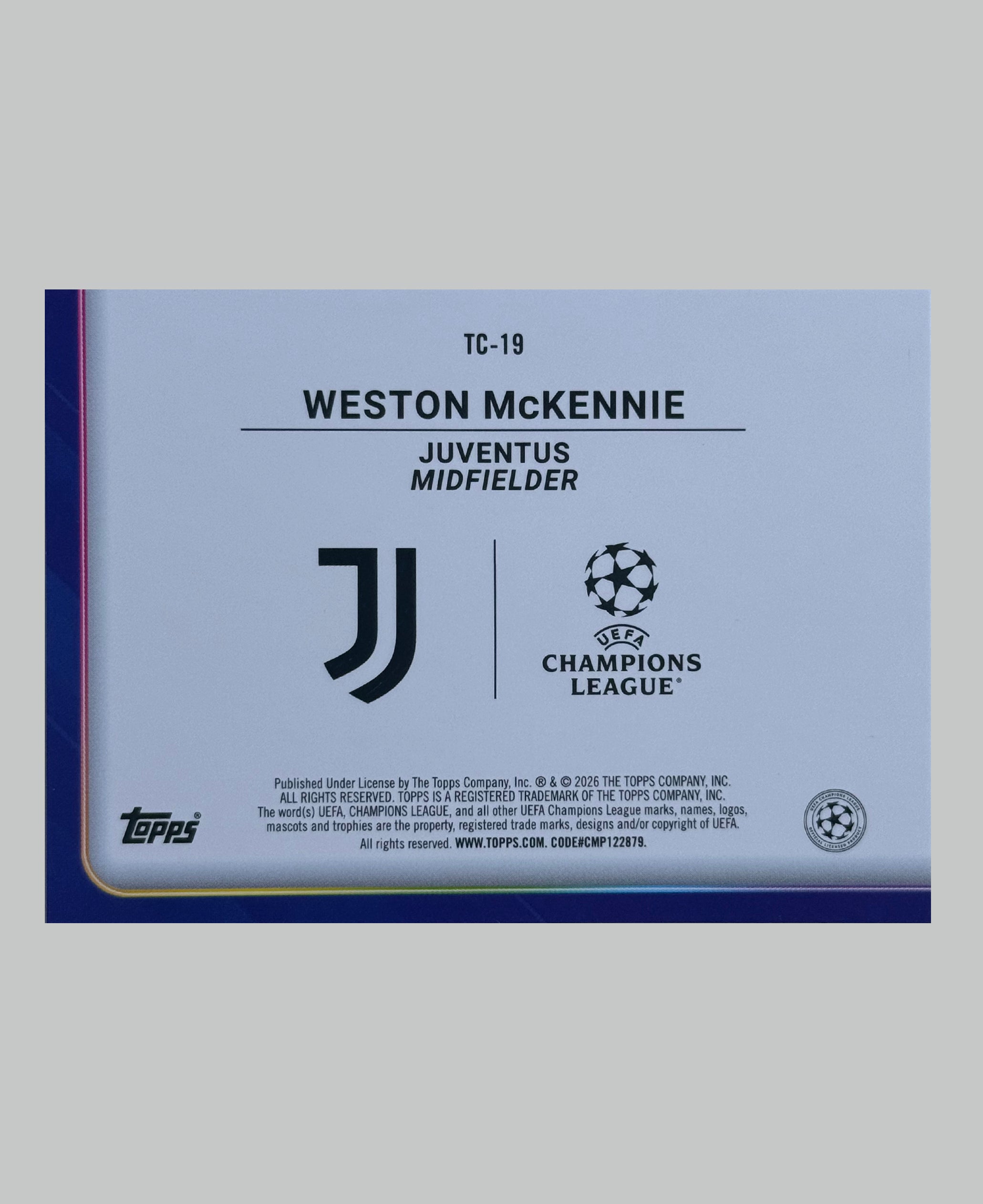 Topps UCC 2025-26 Weston McKennie Trophy Chasers 63/99