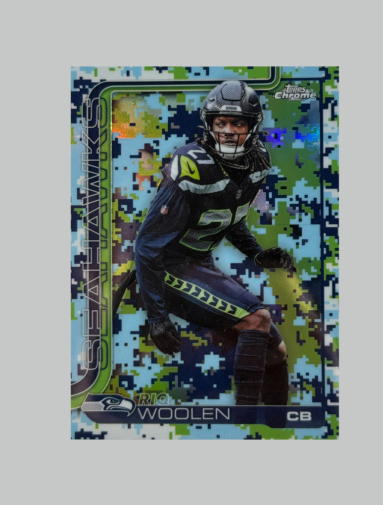 Topps Chrome NFL 2025 Riq Woolen Team Camo SSP