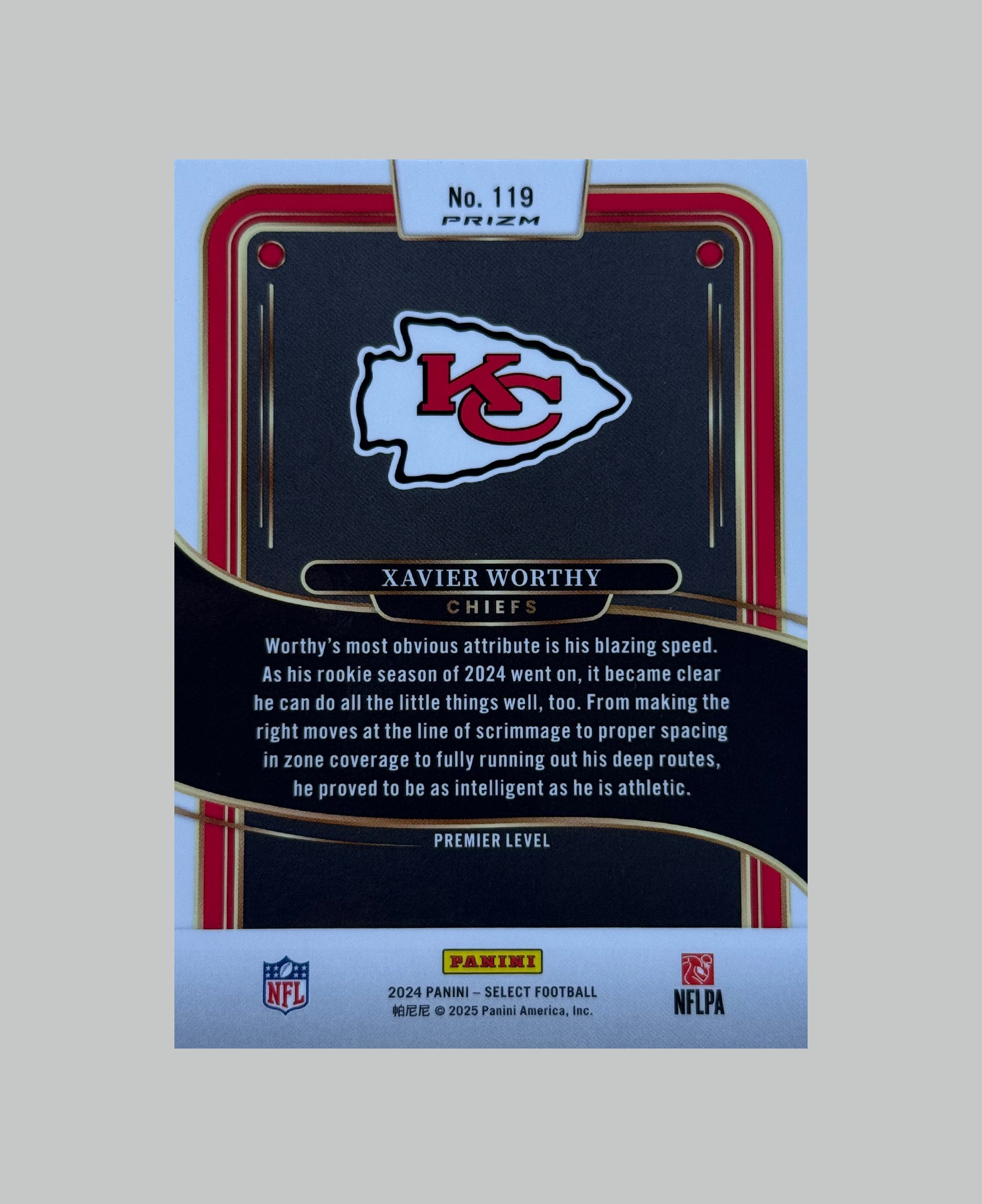 Panini Select 2024 Xavier Worthy (RC) Red & Yellow Shock