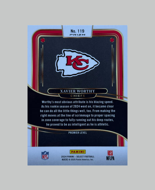 Panini Select 2024 Xavier Worthy (RC) Red & Yellow Shock
