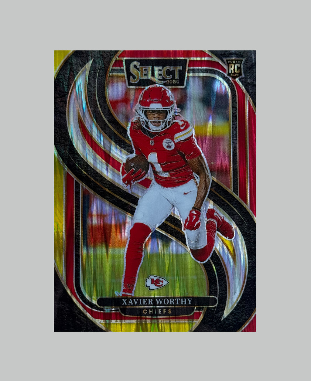 Panini Select 2024 Xavier Worthy (RC) Red & Yellow Shock