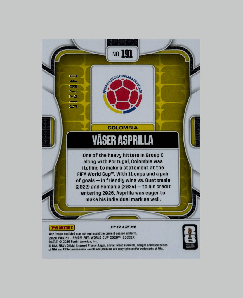 Panini Prizm World Cup 2026 Yaser Asprilla 048/215