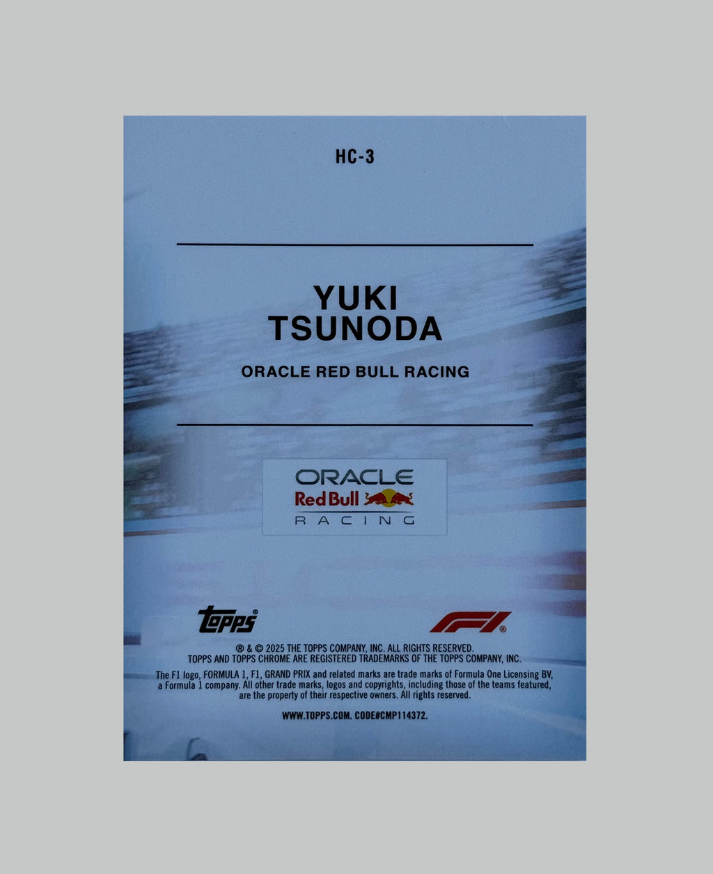 Topps Chrome F1 2025 Yuki Tsunoda Helmet