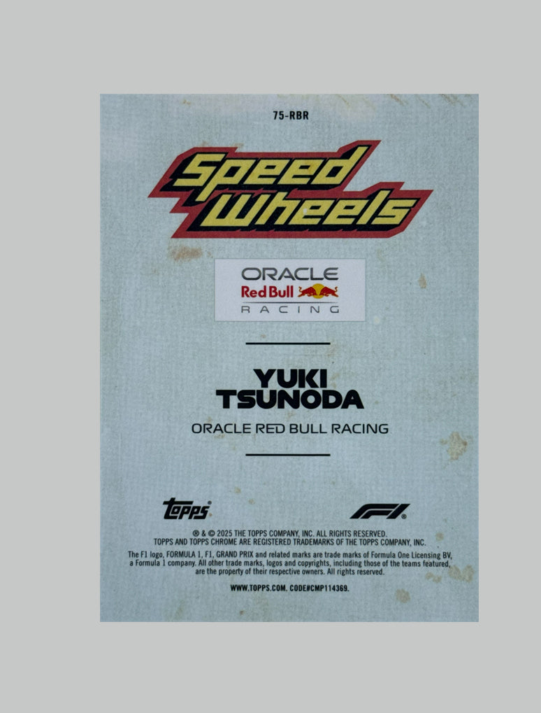 Topps Chrome F1 2025 Yuki Tsunoda Speed Wheels 138/199