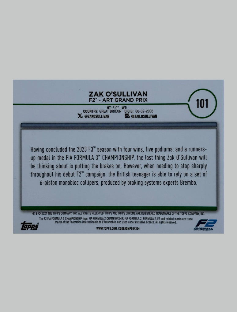 Topps Chrome F1 2024 Zak O'Sullivan 171/225