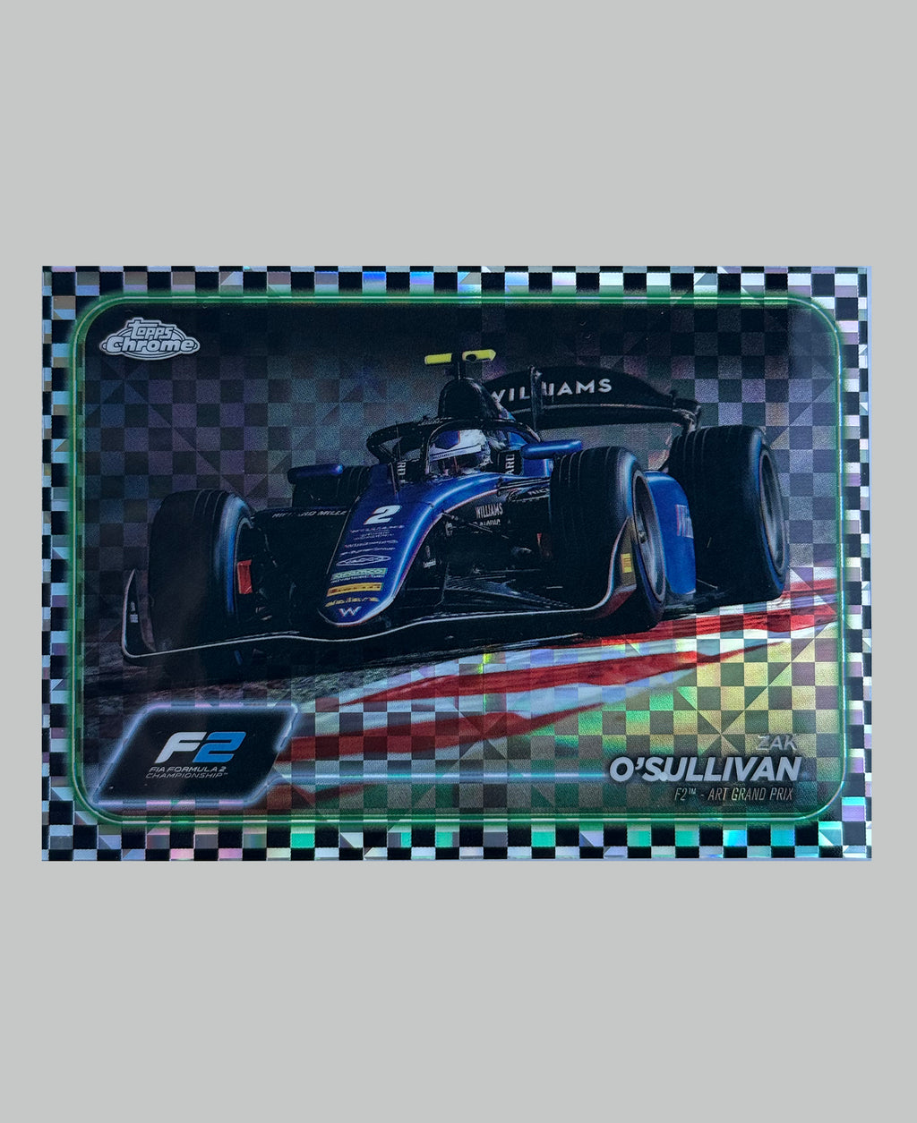 Topps Chrome 2024 Zak O'Sullivan Checker Flag